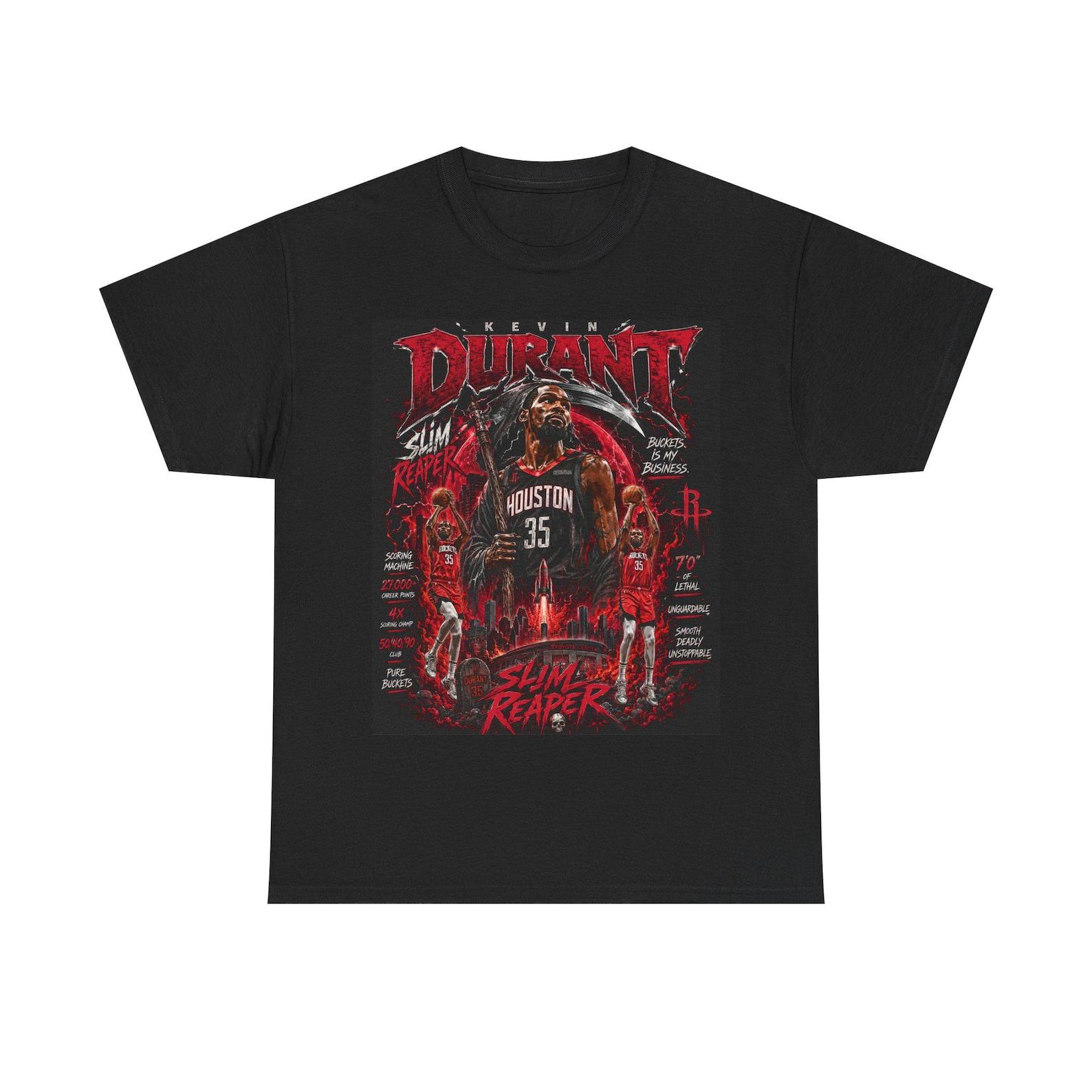 Kevin Durant Rockets Slim Reaper Tee | Durant 35 Basketball Shirt 4XL
