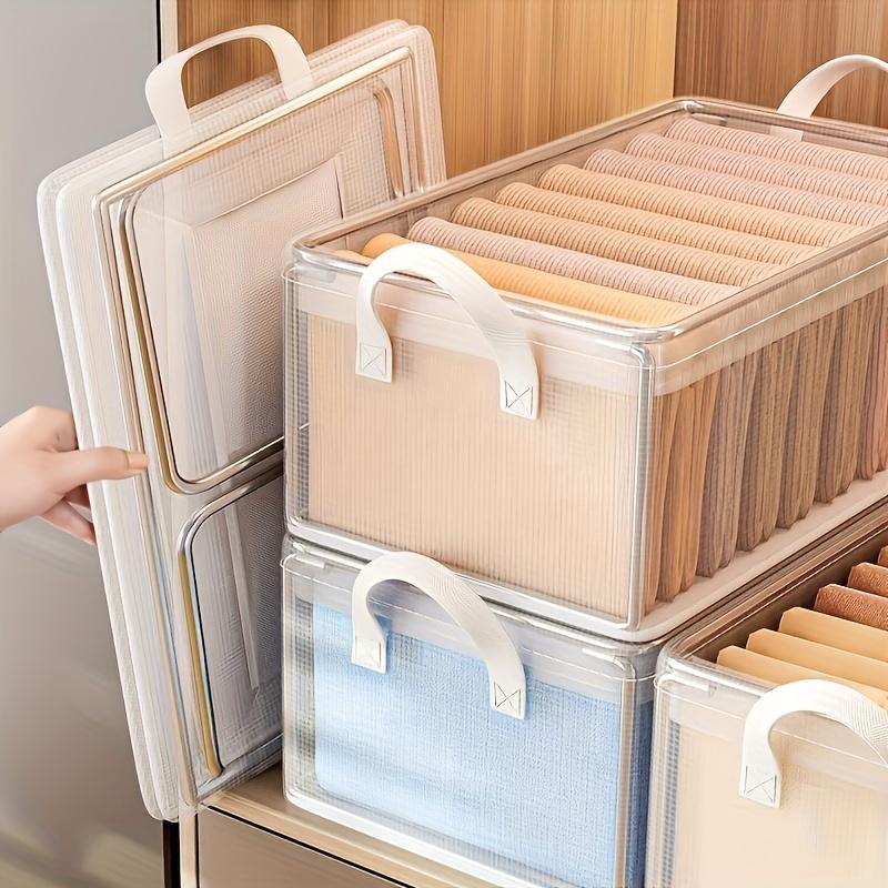 5pcs Space-Saving Foldable Clothes Organizer Set - Washable Storage Boxes for Pants & T-Shirts with Layered Design