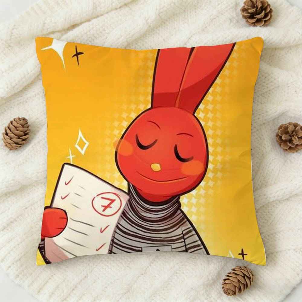 BBodoque MMinutos Bunny Doublesided Printed Square Decorative Cushion Cover for Sofa Living Room Home Decor