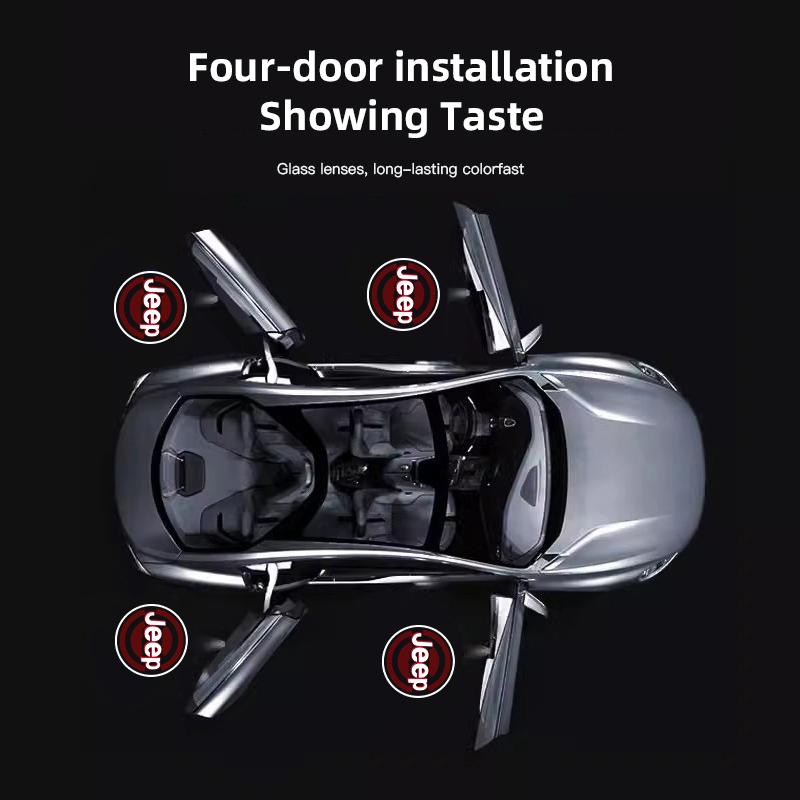 Car Projection Lamp Vehicle Doors Welcome Lights Decoration For Jeep Grand Cherokee Wrangler JK Gladiator Compass Renegade Patri