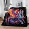 1pc Wolf Printing Lightweight Flannel Blanket, Comfortable and Warm Blanket, for Camping Sofa Bed and Couch Office, In All Seasons