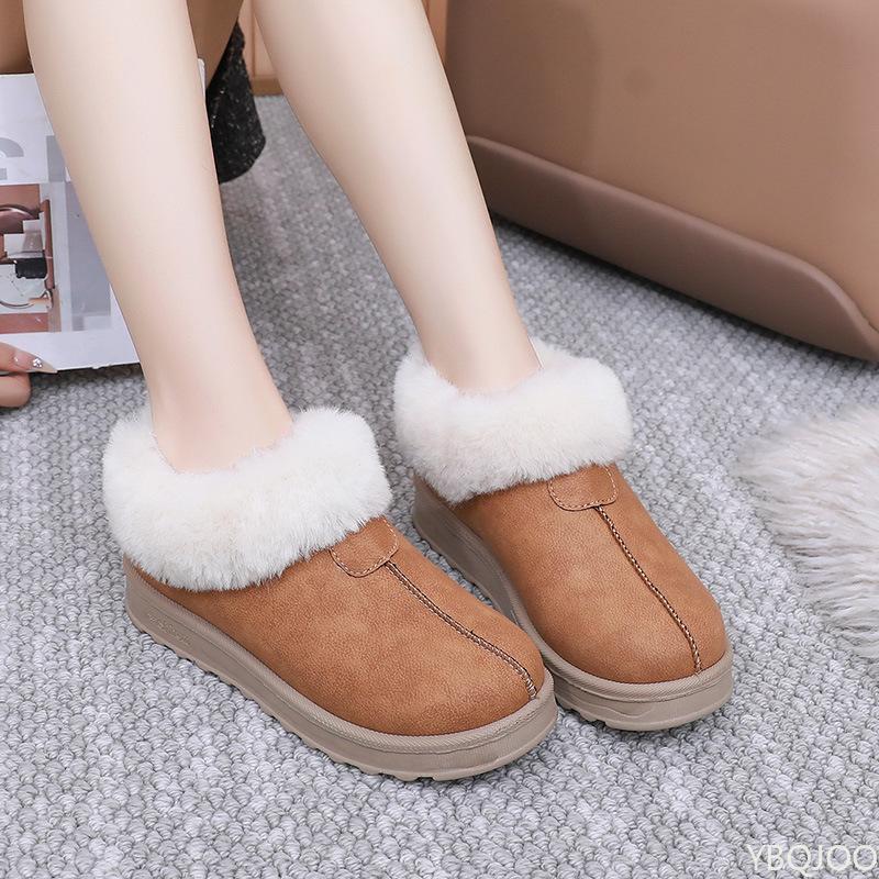 Women's Winter Thick Soled Cotton Shoes with Plush and Thick Outer Layer Are Warm Comfortable When Wearing Snow Boots Sneakers