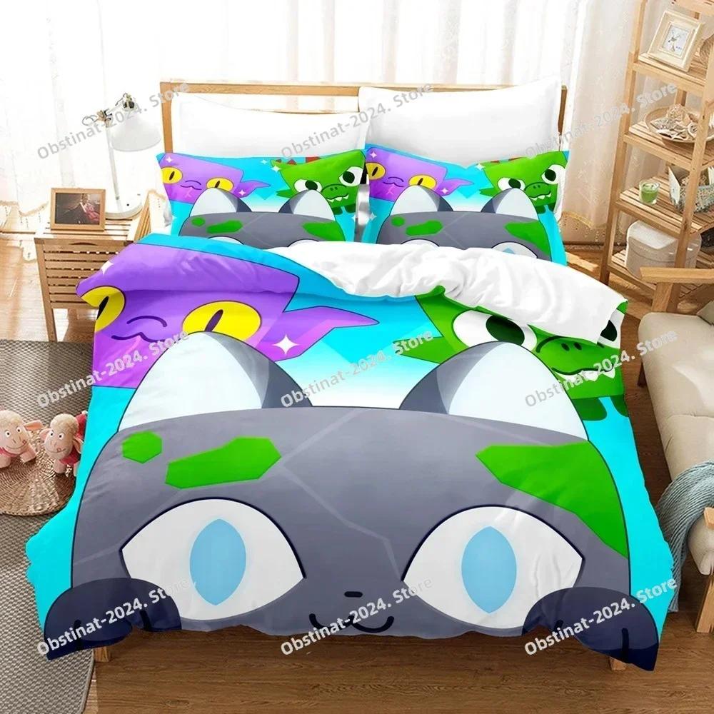 Games Cute Pet Simulator X Bedding Set Printed single Comforter Quilt Bed Cover Duvet Cover Pillow Case 3 Pieces Kids Adult Size