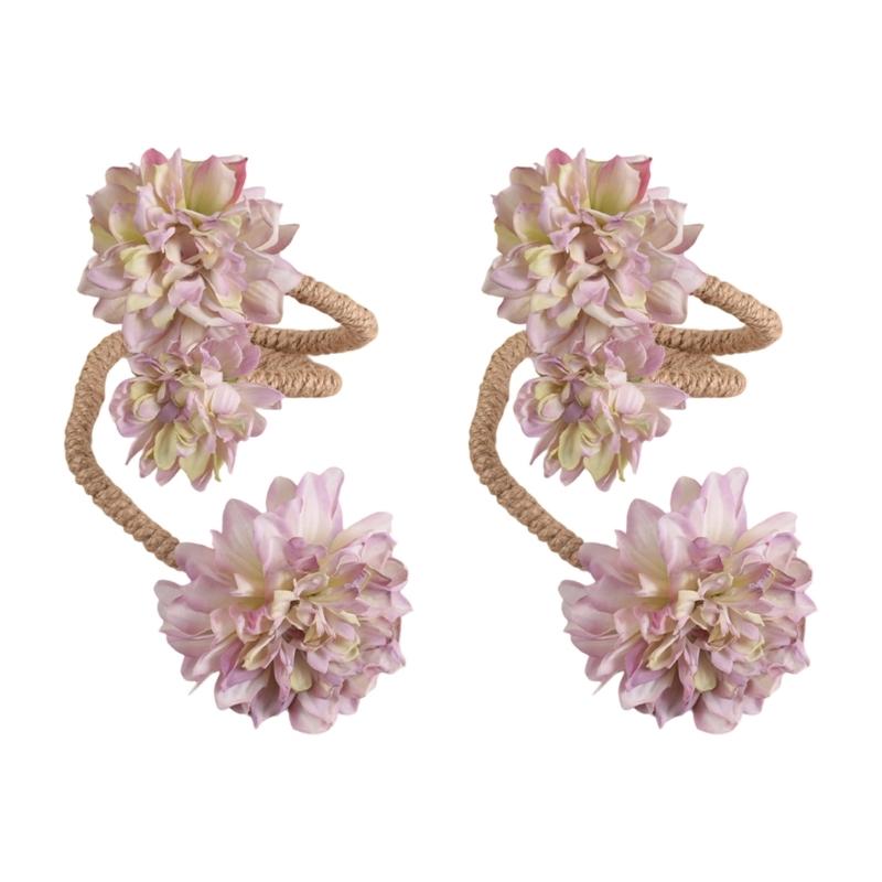 Curtain Tiebacks Flower Window Curtain Bind Rope Decorative Curtain Holdbacks Drapery Holdbacks Home Office Decors