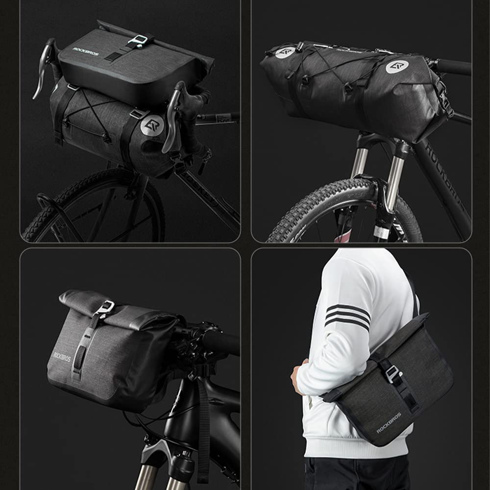 ROCKBROS Handlebar Bag, Bicycle Front Bag, Waterproof, Reflective, Large Capacity