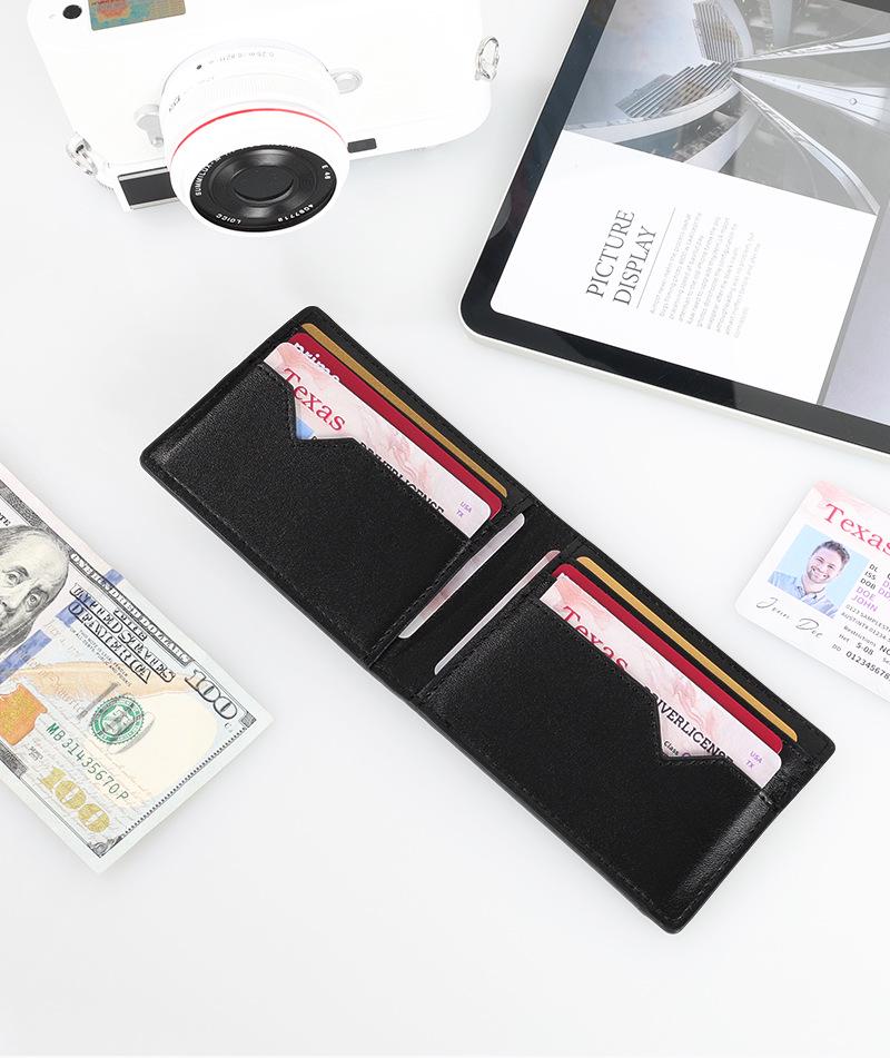Multifunctional Minimalist Metal Money Clip Wallet with PU Leather and Multiple Card Slots for Men
