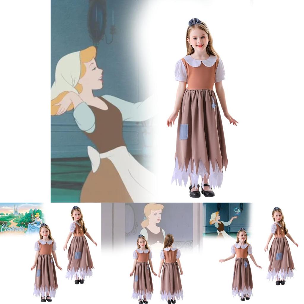 Enchanting Girls Costume Dress Featuring Cinderella And Snow White Cosplay Style For Halloween And Festivals