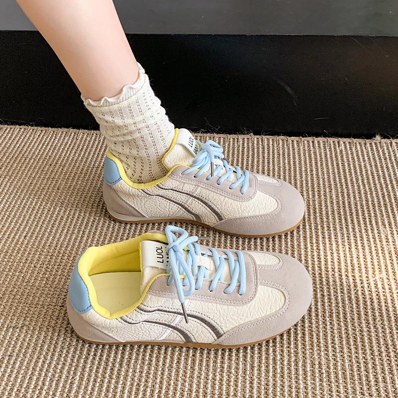 Retro German training shoes spring and autumn new versatile color matching sports and leisure women's shoes flat bottom light