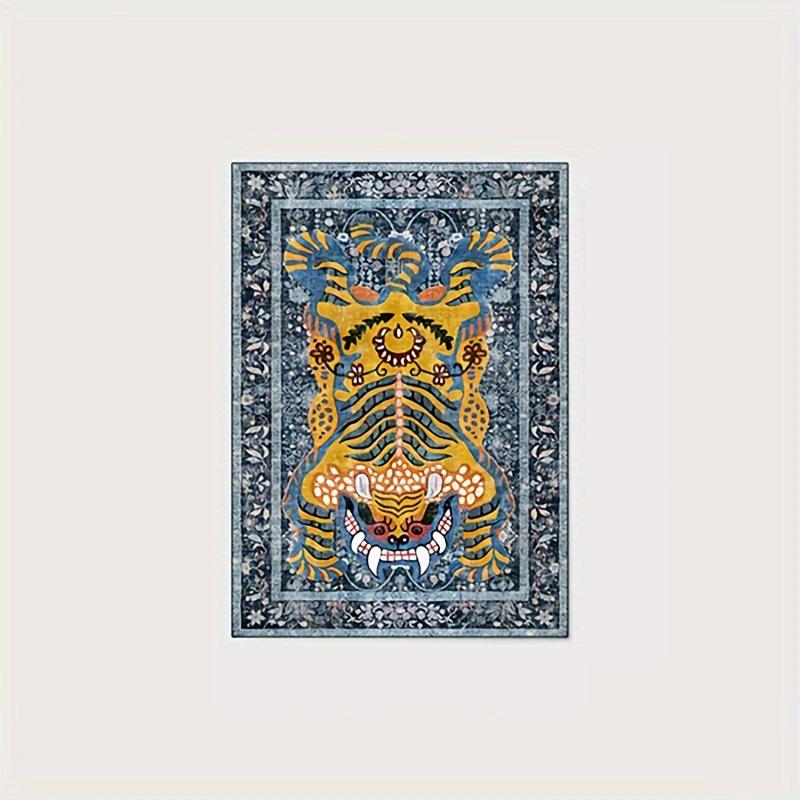 Bottom Washable Tibetan Tiger Carpet Tibetan Tiger Persian Ethnic Style Kitchen Living Room Bedroom Mat Washable Area