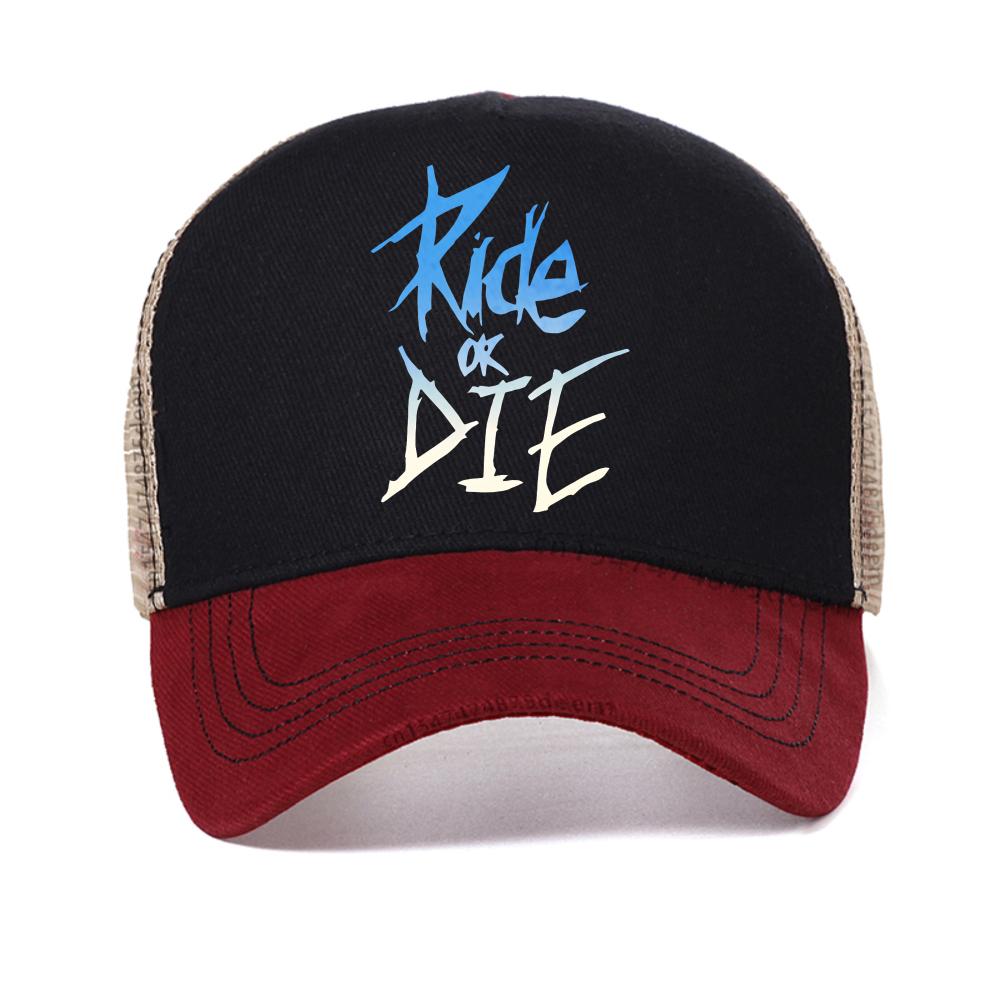 

Unisex Hoodie with Ride or Die Letter Print Graphic baseball cap Sweat Casual Streets Hip Hop hat fashion mesh Snapback Caps Adjustable