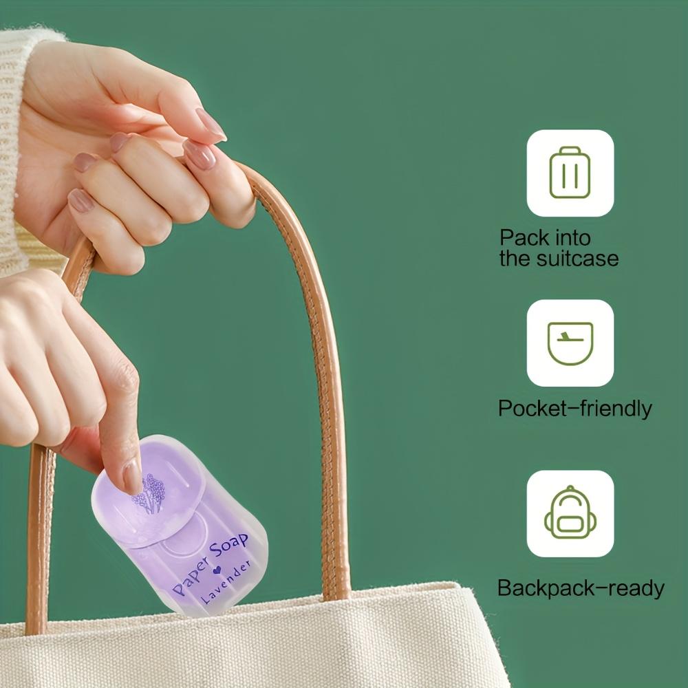 Portable Hand Soap Sheets for Travel | Dissolving Cleanser Wipes | Alcohol-Free | On-the-Go 50 sheets/box