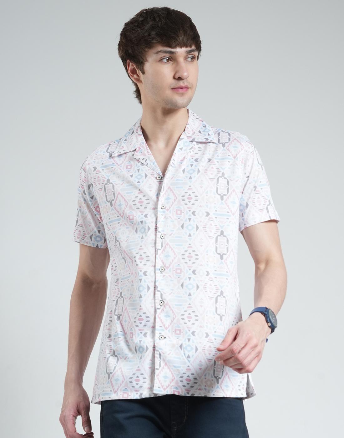 

Monte Carlo Men s Regular Fit Half Sleeve Printed Shirt XL белый