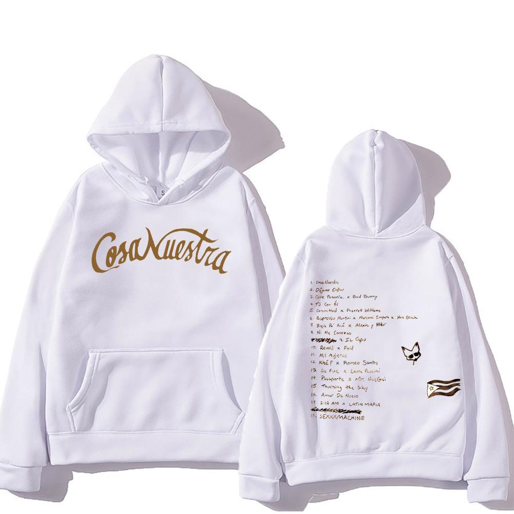 Rauw Alejandro New Album Cosanuestra Sweatshirts Vintage Classic Pattern Hoodies Creative Trend Clothes Fall Loose Soft Pullover