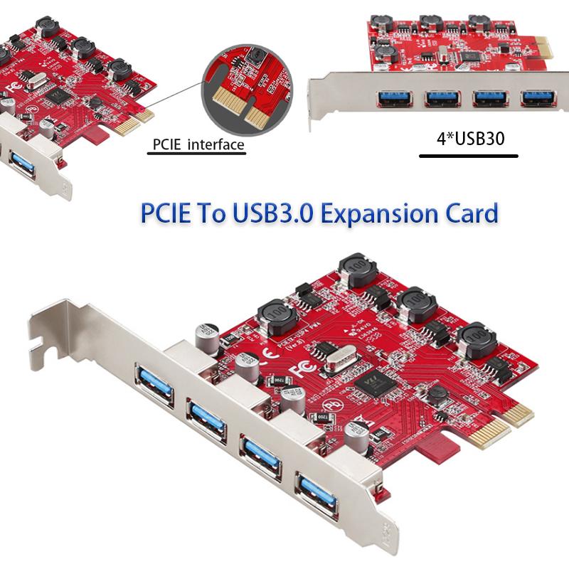 Extender PCIe Converter USB HUB High-speed PCI-E To USB Expansion Card Game PCIE Card Splitter Adapter PCI-E Riser Card Adapter PCI-E Card Controller