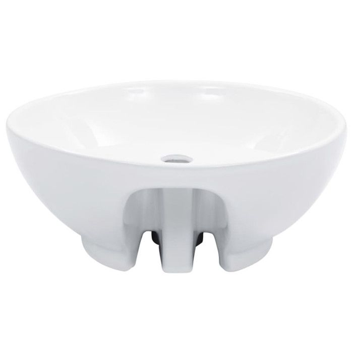 Round White Ceramic Sink - VIDAXL - Trendy and Contemporary Design - To Be Placed