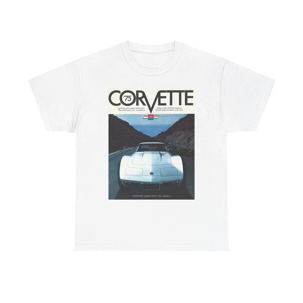 Corvette Ad Graphic T Shirt Vintage American Muscle Unisex Heavy Cotton Unisex T-Shirt S
