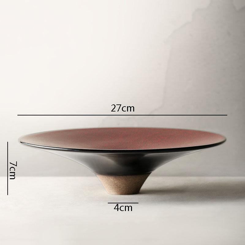 Creative High Foot Ceramic Dinner Plate Steak Plate Dessert Plates Snack Plates Pasta Plates Restaurant Special Tableware