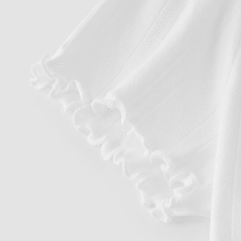 Semir Women's Slim Fit Ruffle Trim Cotton T-Shirt