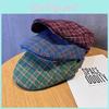 Vintage Checkered Pattern Beret Hat With Breathable Cotton For Fashion Women