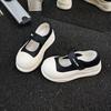 European soft leather big head muffin platform white shoes women's versatile Velcro small man height increase casual Mary Jane shoes