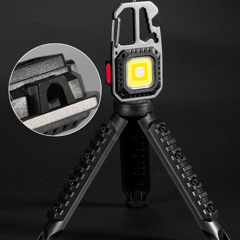 Magnetic Mini Keychain Flashlight USB Rechargeable Camping Emergency Light  Outdoor