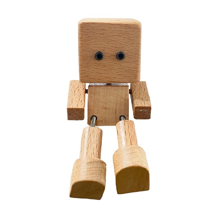 Shaking Feet Wooden Doll,Shaking Wooden Man Figurines for Car Dashboard Desktop Decorations Gift for Wife Daughter