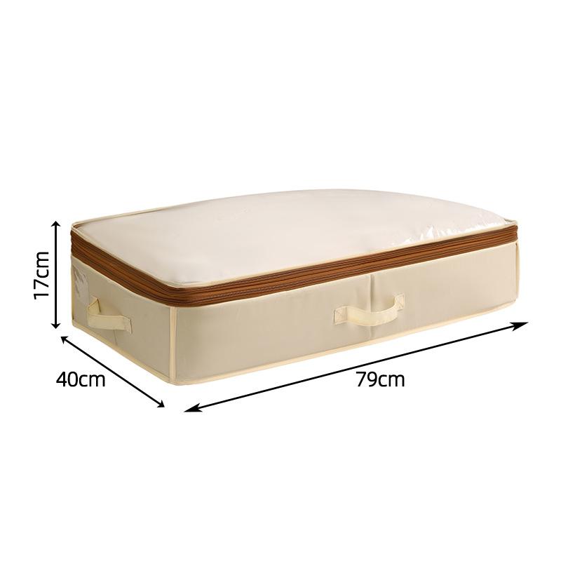 

Double Layer Compression Storage Box With Lid For Bedroom Clothes Foldable Dustproof Storage Box Organizing Box бежевый
