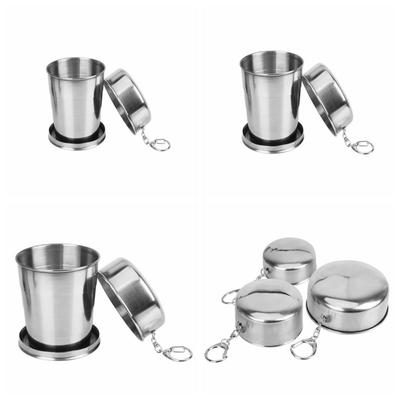 Stainless Steel Folding Cup Portable Outdoor Telescopic Cup Sturdy Water Drinking Cup  Travel