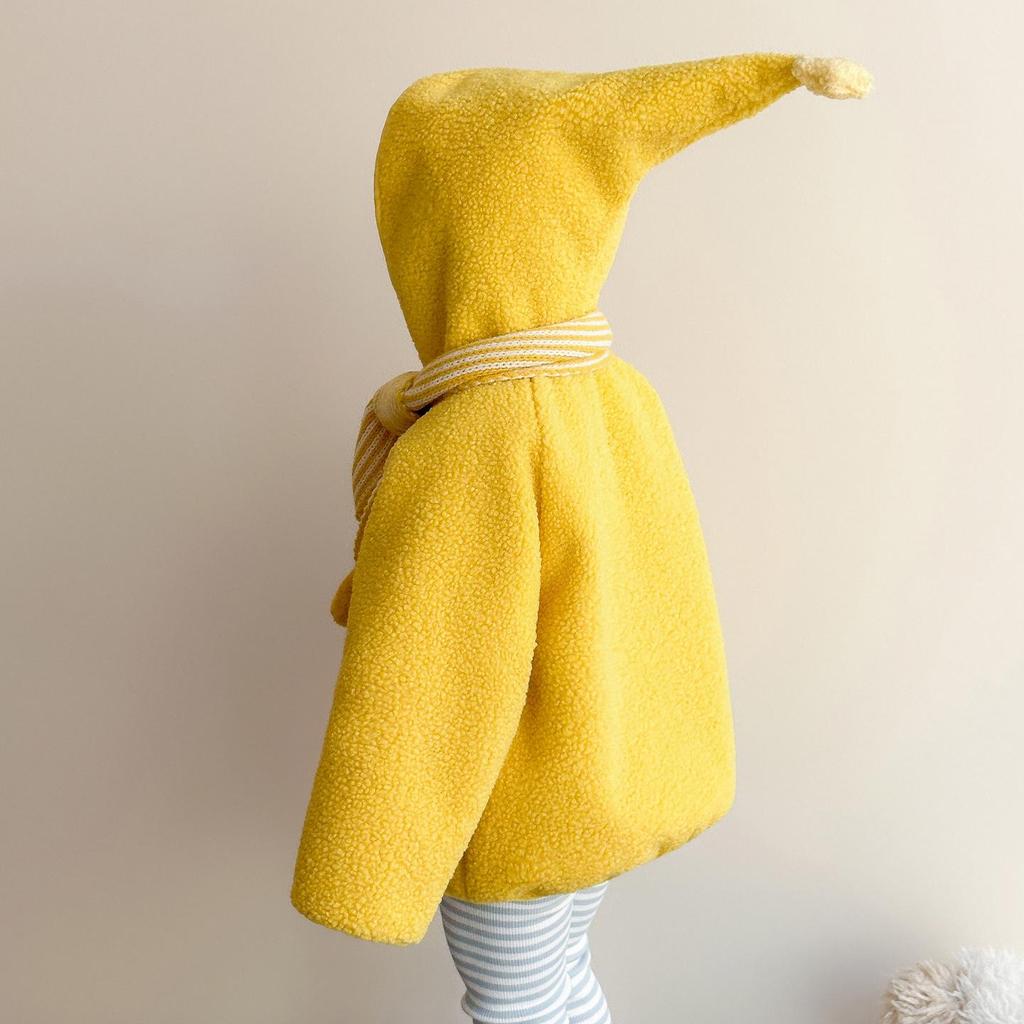 Children's Stylish Furry Hooded Sweater Coat - Thick, Warm, and Cozy for Girls.
