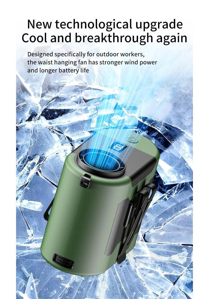 Customizable 10,000mAh Waist-Mounted Fan