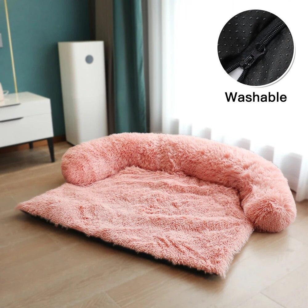 Large Round Comfortable Plush Kennel Plush Blanket Dual-use One Pet Kennel Dog Sofa Bed Pet Supplies Washable Soft Warm Nest Bed