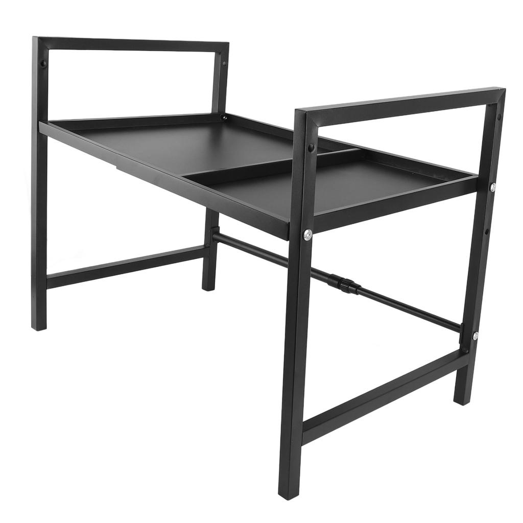 Microwave Oven Rack Carbon Steel Expandable Microwave Stand Countertop Utensils Shelf for Home Kitchen Single Layer