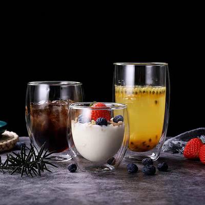 2/4/6 Stück Doppelwandige Tasse aus hochborosilikatglas Hitzebeständig Tee Milch Saft Kaffee Wasserbecher Bar Trinkgeschirr Geschenk Kreativität Set