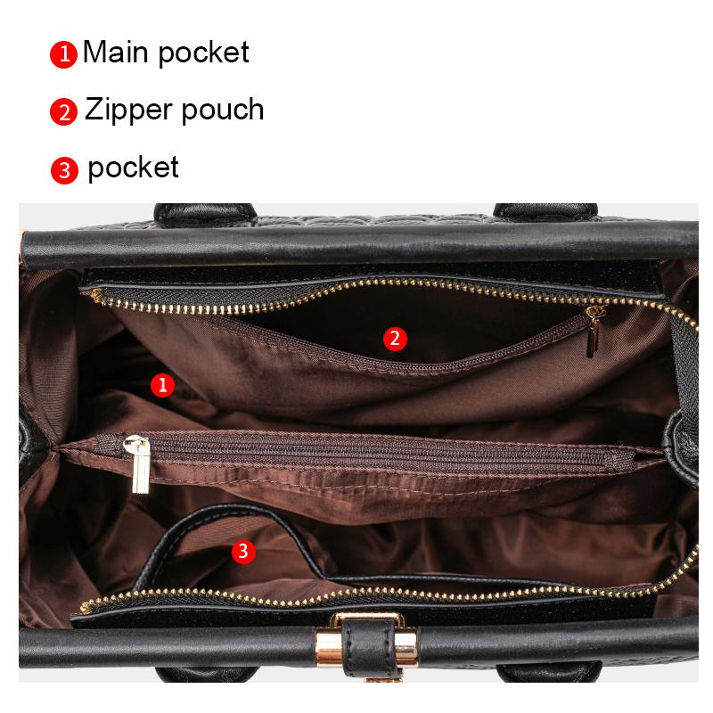 Aidrani Genuine Leather Women's Handbag, Fashion Crocodile Pattern Design, High-end Luxury Cowhide Bag Large Capacity