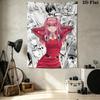Franxx Zero Two Wall Tapestry Aesthetic Wall Hanging Printed Fabric Blanket Decorative Tapestries For Bedroom Living Room Home Decor