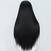 MERISIHAIR Long Straight Black Wig Synthetic Wigs for Women Natural Middle Part Wig Heat Fiber Looking Wig
