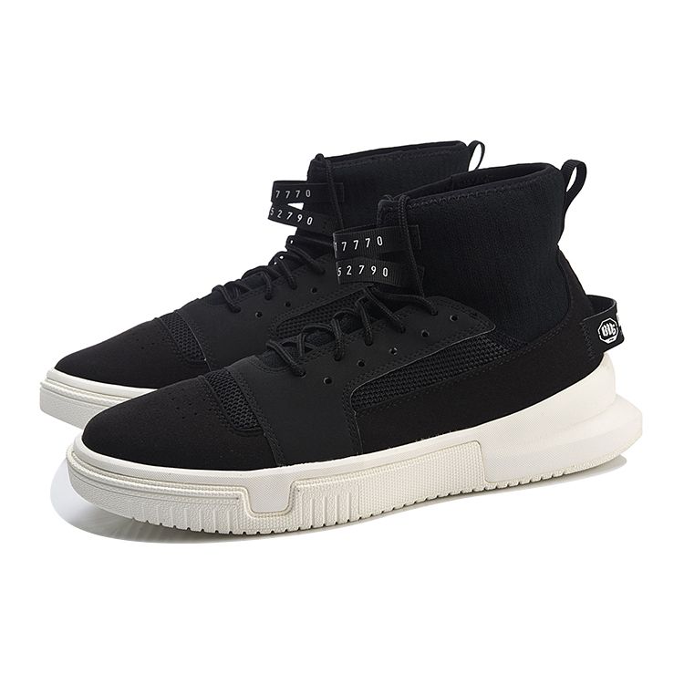 Li Ning Bad Five Shock Absorbing High Top Basketball Shoes Unisex Sneakers Black White AGBN019-1