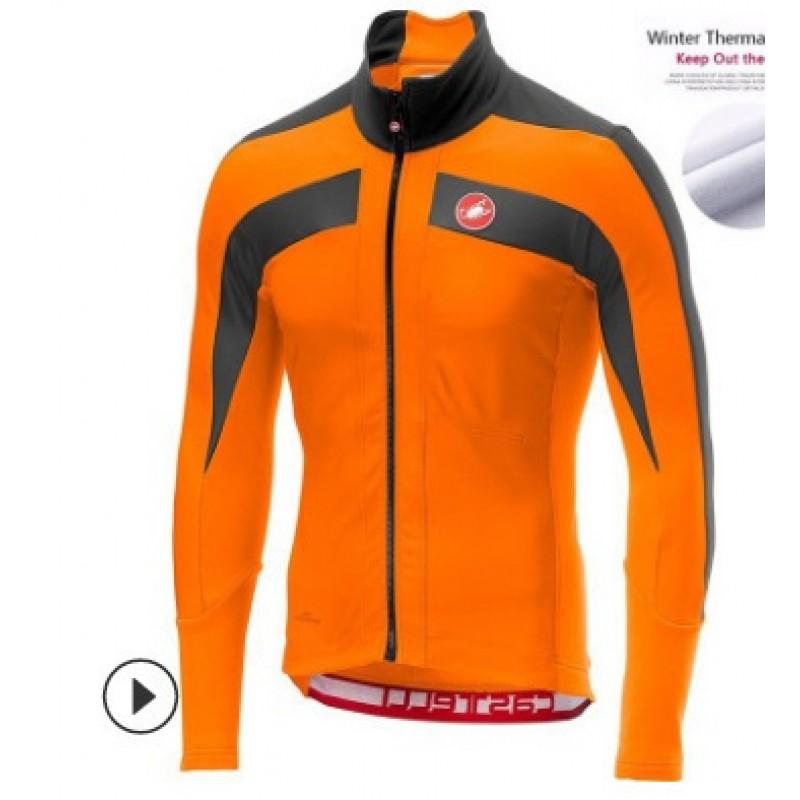 Fleece Thermal Cycling Jersey Winter Road Mountain Biking Unisex Warm Long Sleeve Bike Top