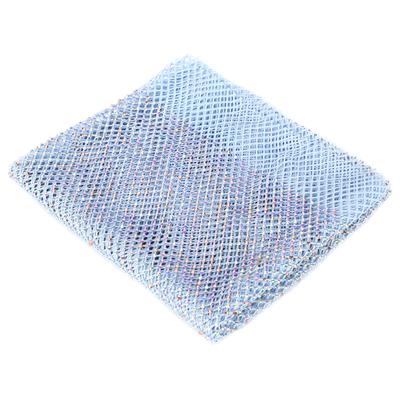 Diamantová síťovina stuha elastická AB barva BlingBling boty oděvní doplňky modrá 48x62cm