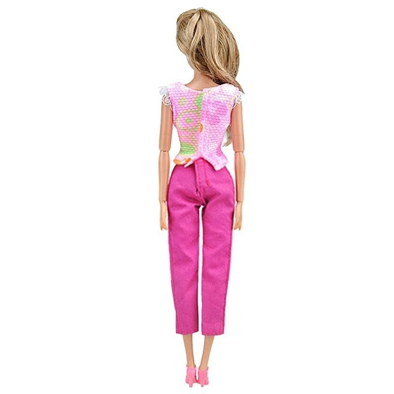 5 Sets Handmade Doll Clothes Tops Blouse Pants Trousers for  Dolls Random