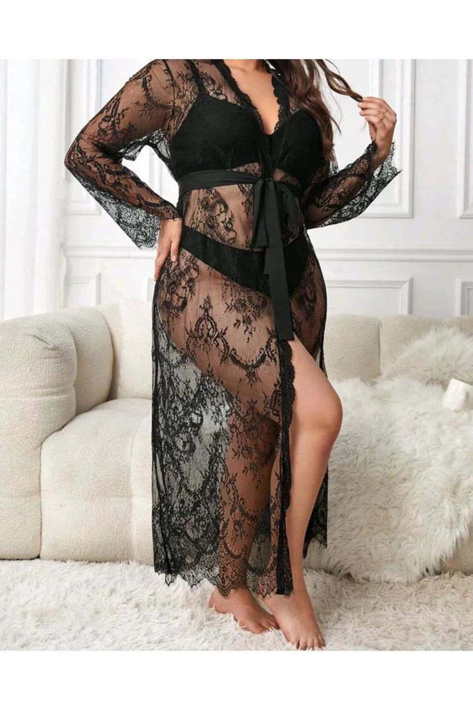 Women's Fashion New Dressing Gown Long Lace Dressing Gown