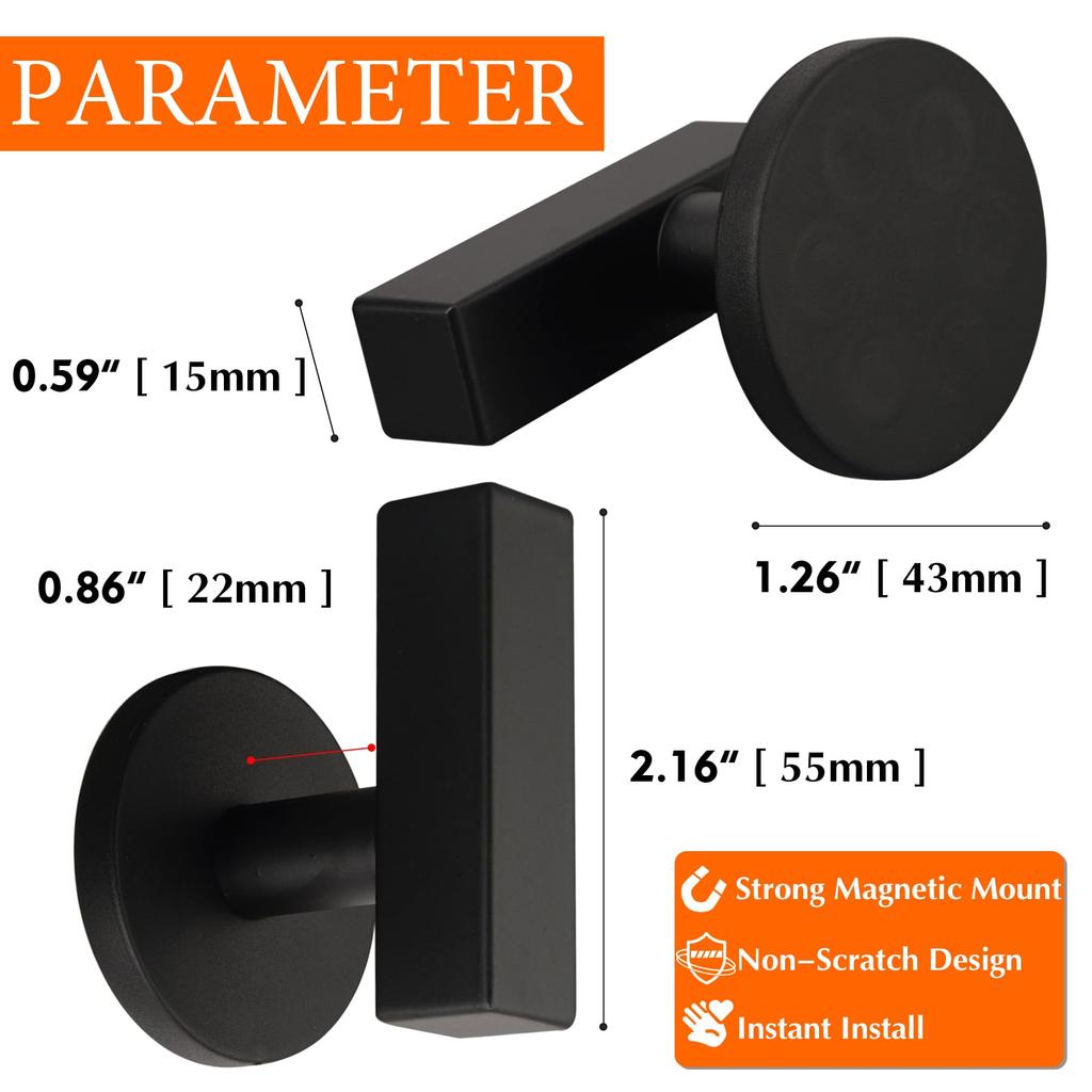 MUTUACTOR Magnetic Coat Magnetic Mount Coat Hanger Hooks for Strong Magnetic Heavy Duty for Metal Cruise and Refrigerator Shelves Hooks, 2-Pack,