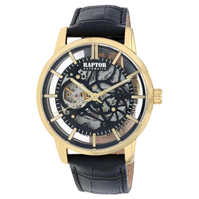 Montre - RAPTOR - Automatique - Boîtier acier inoxydable - Bracelet cuir 22 mm - Étanchéité 5 ATM