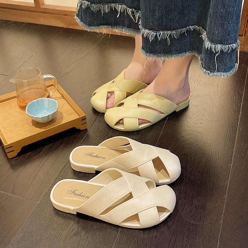 Slippers Shoes Sand  Sandals Non-slip Baotou Slippery Sandals