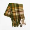 New Mohair Plaid Scarf Women's Autumn and Winter Thickened Warm Student Versatile Fringed Scarf Tide