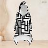 Women Plus Size Two Piece Set Hooded Long Sleeve Abstract Printed High Low Top And Fitted Pants