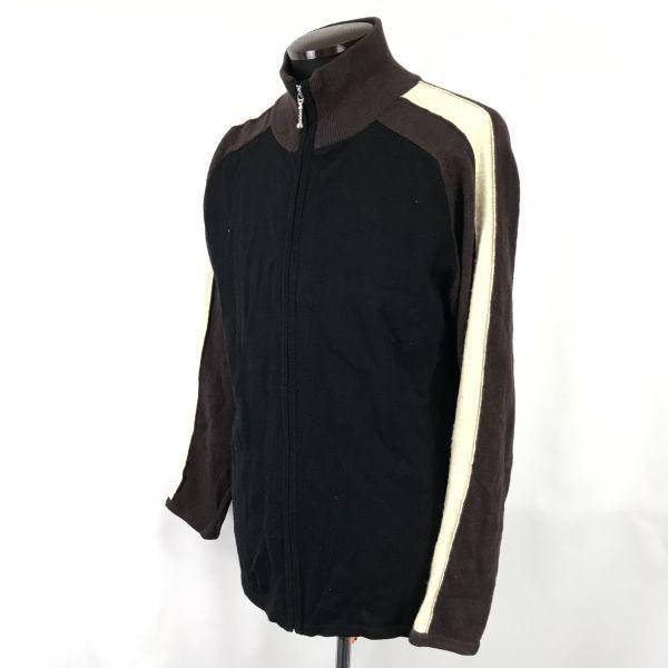 HIGH STREET Cashmere Blend Knit Blouson Men S-M Black Brown(USED)