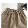 Drawstring with High Waist Elastic Double Pocket Casual Shorts Women's Summer New Thin Wear Wide Leg Running Hot Pants