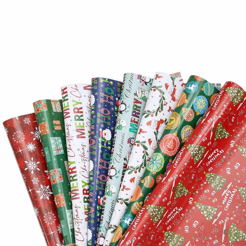 New Christmas Gifts Packaging Paper Santa Claus Snowflake Elk Xmas New Year Gift Wrapping Papers Holiday Atmosphere Decoration