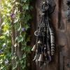 Regalo da Strega per Compleanno, Campanello da Porta da Strega Decorazione,acchiappasole Boho, Carillon a Vento Retrò, Carillon Stella Pentagramma Luna Decorazione per la Casa Ornamento da Appendere